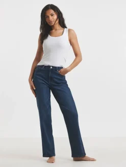 Simply Be 99/1 Relaxed Straight Leg Jeans Blue Clearance