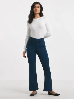 Simply Be Flared Pull On Jeggings Blue New
