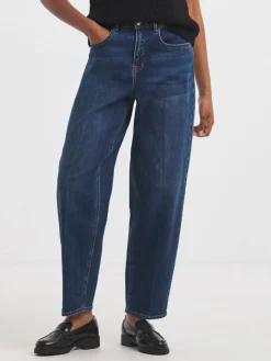 Simply Be Smart Tapered Barrel Jeans Blue Outlet