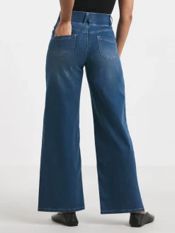 Simply Be Wide Leg Jeggings Blue Online