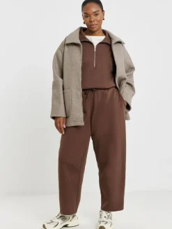 Simply Be Brown Barrel Leg Joggers Best