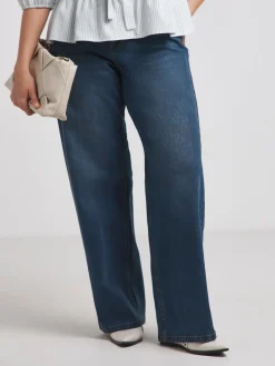 Simply Be 24/7 Wide Leg Jeans Dark Blue Clearance