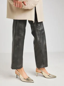 Simply Be Extra Wide Fit Slingback Court Shoes Gold