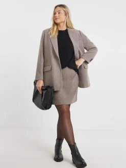 Simply Be Grey Oversized Wool Look Blazer Sale