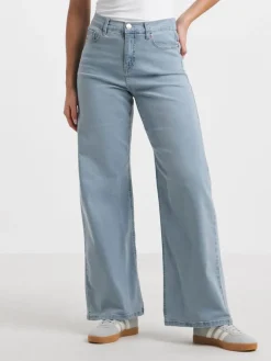 Simply Be 24/7 Wide Leg Jeans Light Blue New