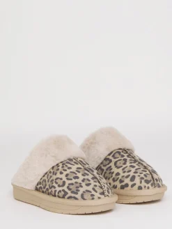 Simply Be Standard Fit Faux Fur Lined Suede Mule Slippers Light Brown New