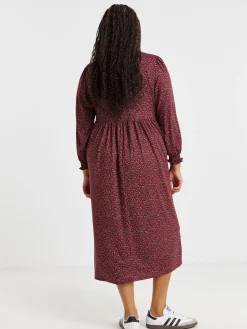 Simply Be Supersoft Midi Dress Light Red Discount