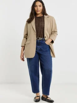 Simply Be Nude Cinched Waist Blazer Hot