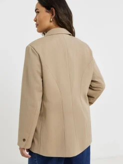 Simply Be Nude Cinched Waist Blazer Hot