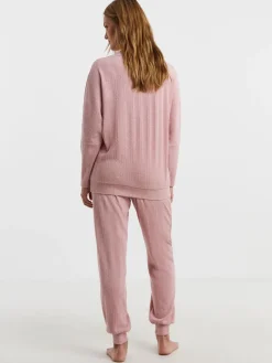 Simply Be Pink Pretty Secrets Cable Knit Lounge Set Online