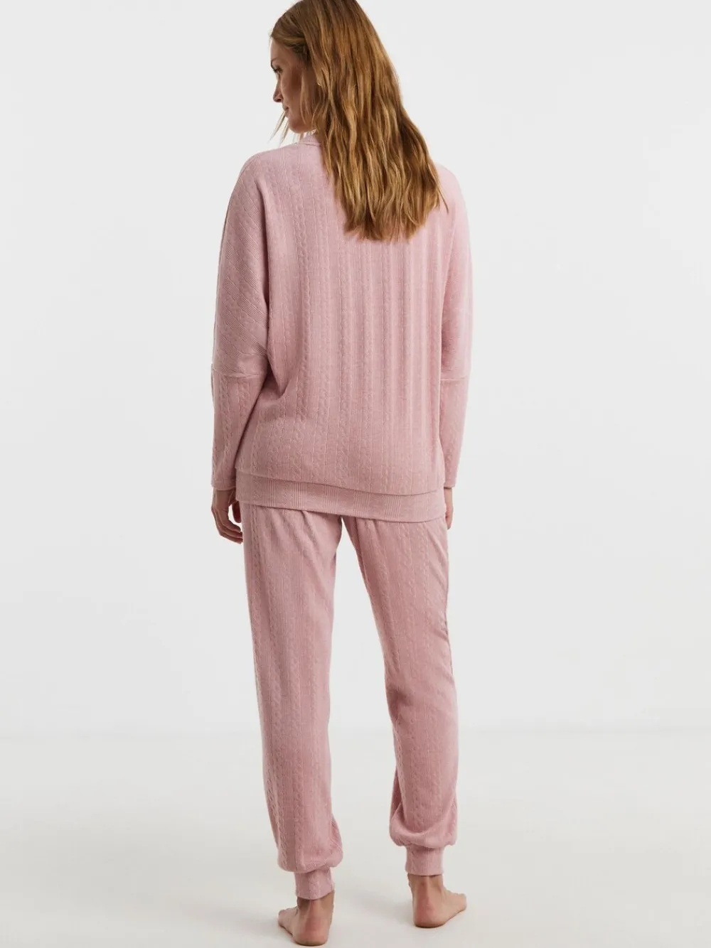 Simply Be Pink Pretty Secrets Cable Knit Lounge Set Online