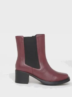 Simply Be Red Wide Fit Block Heel Chelsea Boots Online