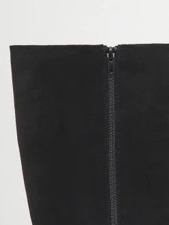 Simply Be Wide Fit Kitten Heel Straight Leg Boots Soft Black Sale