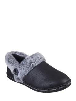 Skechers Cosy Campfire Fresh Toast Womens Slippers Black