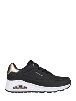 Skechers Golden Womens Standard Fit Uno Trainers Black Dark