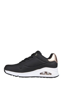 Skechers Golden Womens Standard Fit Uno Trainers Black Dark