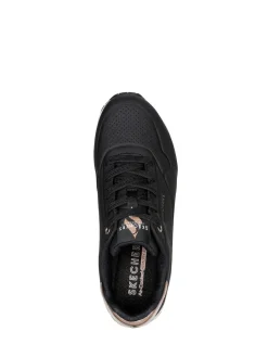 Skechers Golden Womens Standard Fit Uno Trainers Black Dark