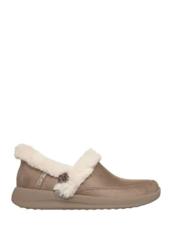 Skechers Slip Ins Cozy Escape Slippers Brown Suede Hot
