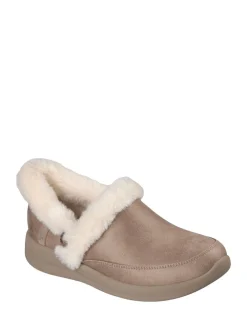 Skechers Slip Ins Cozy Escape Slippers Brown Suede Hot