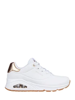 Skechers Golden Womens Standard Fit Uno Trainers Cotton White Online