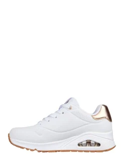 Skechers Golden Womens Standard Fit Uno Trainers Cotton White Online