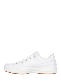 Skechers Standard Fit Arch Fit Arcade Womens Trainers White Canvas Outlet