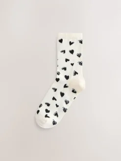 Next Ankle Socks 4 Pack Sketchy Heart Hot