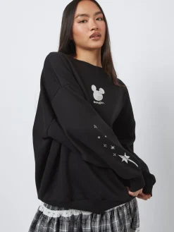 Skinnydip Black Disney Silver Foil Castle Sweatshirt New