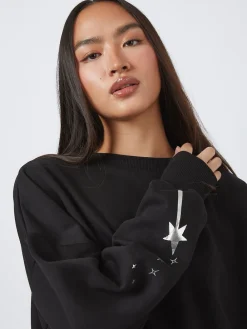 Skinnydip Black Disney Silver Foil Castle Sweatshirt New