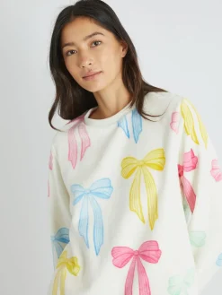 Skinnydip Pink Multicolour Bow Twosie Fleece Pyjamas Set Clearance