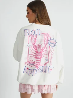 Skinnydip White Celestial Longline Fleece New