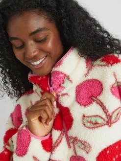 Skinnydip White Cherry and Strawberry Longline Fleece