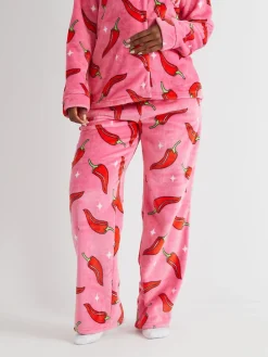 Skinnydip White Chilli Sparkle Twosie Fleece Pyjamas Set New