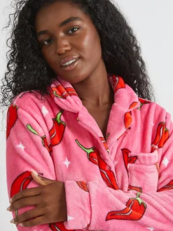 Skinnydip White Chilli Sparkle Twosie Fleece Pyjamas Set New