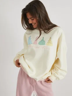 Skinnydip White Disney Princess Sweatshirt Outlet