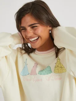 Skinnydip White Disney Princess Sweatshirt Outlet