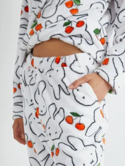 Skinnydip White Miffy x Cherry Fleece Pyjamas Set
