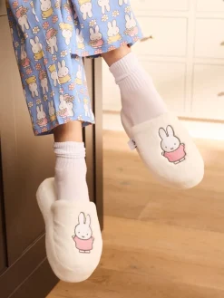 Skinnydip White Miffy x Pink Dress Slippers New