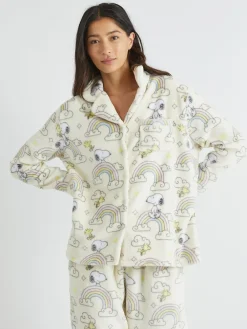 Skinnydip White Peanuts x Snoopy Rainbow Fleece Pyjamas Set Online