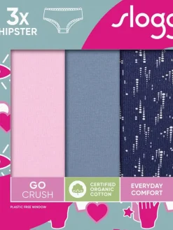 Sloggi GO Crush Hipsters 3 Pack Blue New