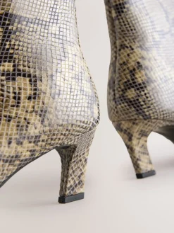 Next Forever Comfort® Chisel Toe Heeled Ankle Boots Snake Best