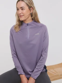 Snowdonia Purple Base Layer Quarter Zip Neck Top