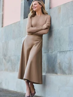 Sosandar Faux Leather Midaxi Skirt Brown Best