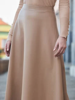 Sosandar Faux Leather Midaxi Skirt Brown Best