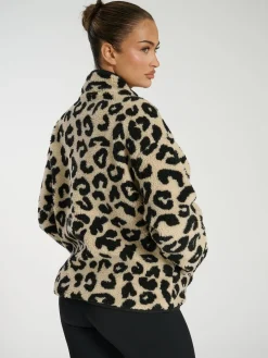 South Beach Natural Borg Quarter Zip Jacket Clearance