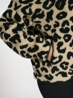 South Beach Natural Borg Quarter Zip Jacket Clearance