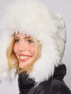South Beach Faux Fur Ski Trapper Hat White Sale