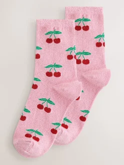 Next 1 Pack Ankle Socks in a Gift Box Sparkle Cherries Best