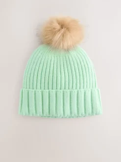 Next Spearmint Rib Knit Pom Hat Hot