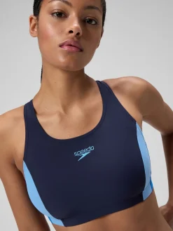 Speedo Blue Colourblock Splice Bikini Online